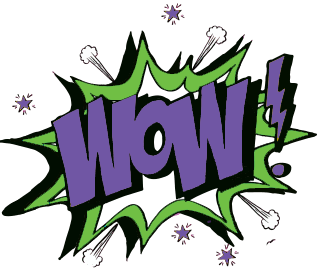 Pop Art Sign saying WOW